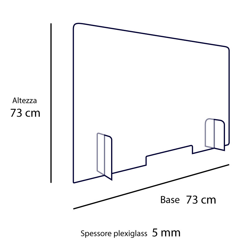 Barriera protettiva in plexiglass 73X73cm 5 mm