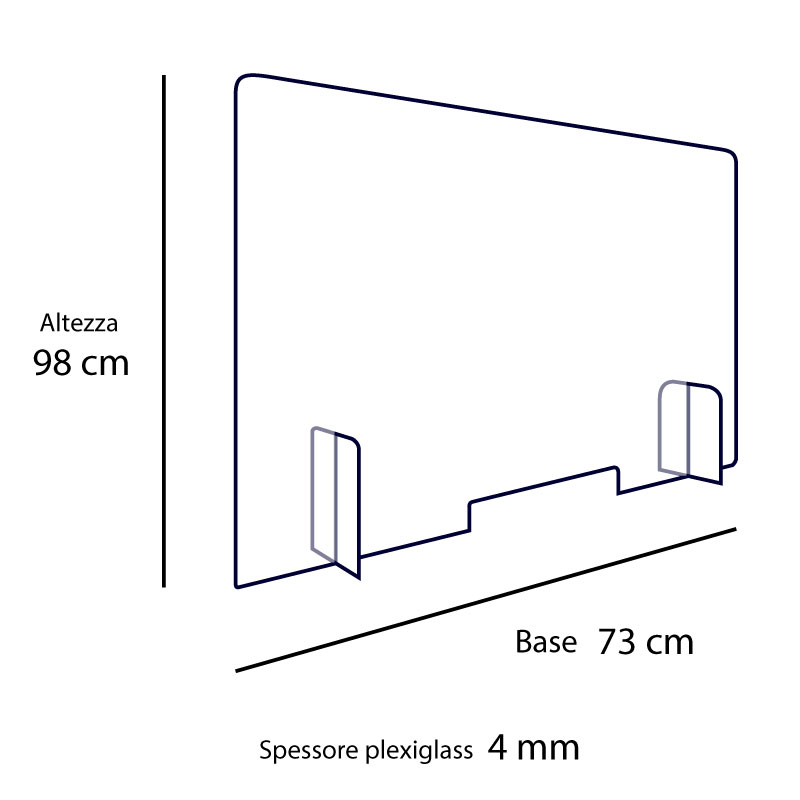 Barriera protettiva in plexiglass 73X98cm 4 mm