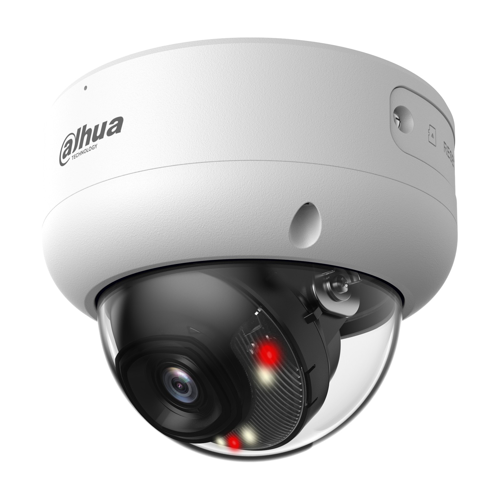 IPC-HDBW3849E-S-IL - Telecamera dome IP 8 MP WizSense Smart Dual Light, ottica fissa 2,8 mm, IR/luce calda 30 m, IVS, SMD 4.0, IP67, IK10, PoE - Dahua