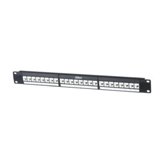PFM973M-6U-24 - Patch panel 24 porte CAT6, keystone universale, contatti placcati in oro, cablaggio T568A/T568B, montaggio rack 19 pollici 1U - Dahua
