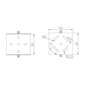 ZAZ100W - Adattatore a regolazione 3 assi per telecamere bullet explosion-proof, acciaio inox 304, portata - Dahua