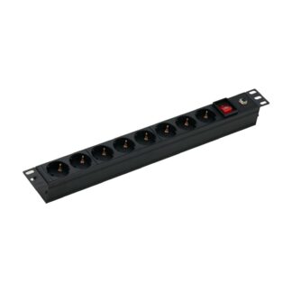 ZZM10-PDU - Ciabatta PDU 8 prese Schuko per rack 19 pollici, 16 A, 4000 W, protezione da sovraccarico e da sovracorrente, indicatore di stato - Dahua