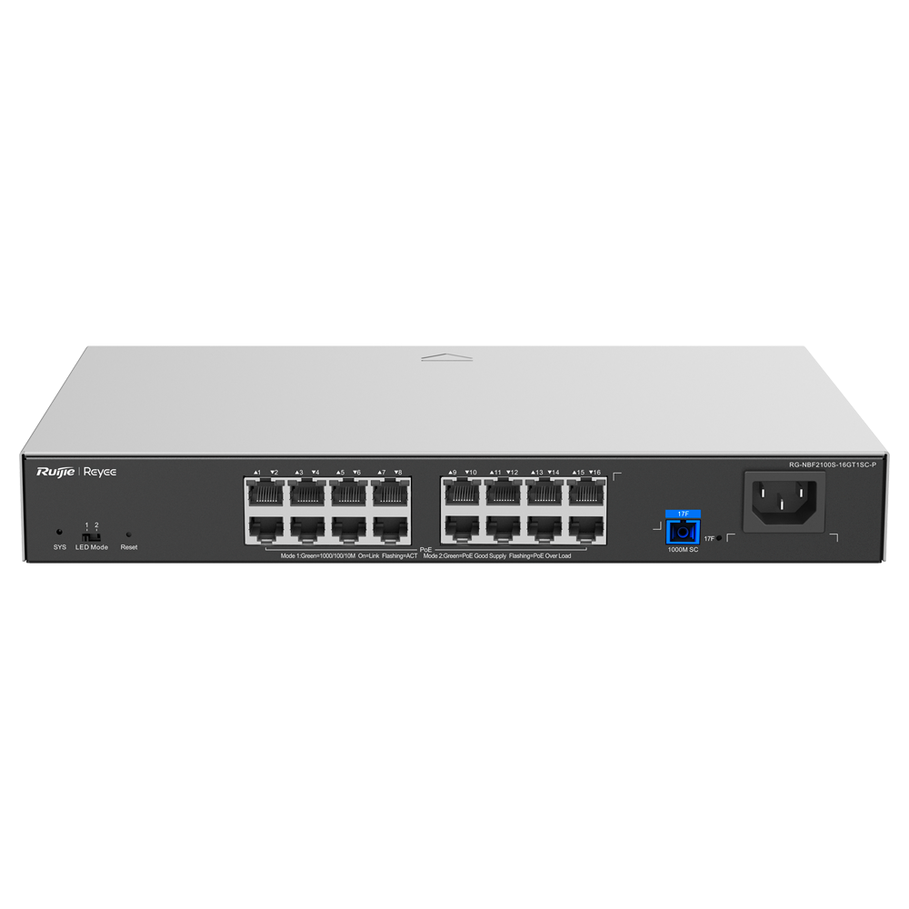 Reyee E-Lighten Switch PoE Cloud Layer 2 - 16 porte RJ45 Gigabit 802.3af/at